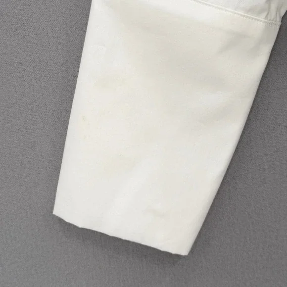 ENZA COSTA Poplin mariner Shirt Medium White V Neck Long Sleeve Quite Luxury NEW - Picture 9 of 16